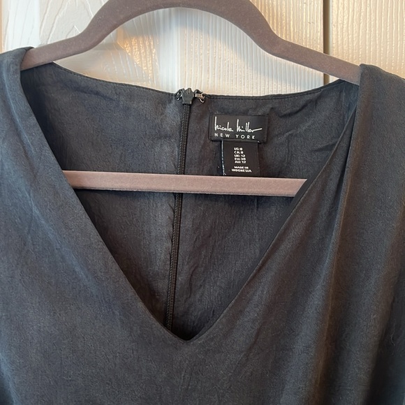 Nicole Miller Charcoal V-Neck Maxi Jumpsuit - Picture 3 of 8